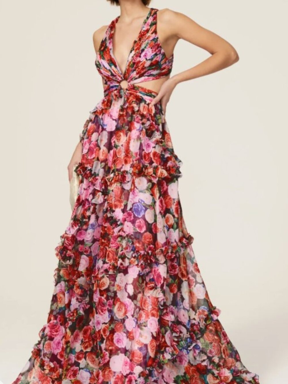 leena for Mac Duggal Floral Twist Back Gown size 12